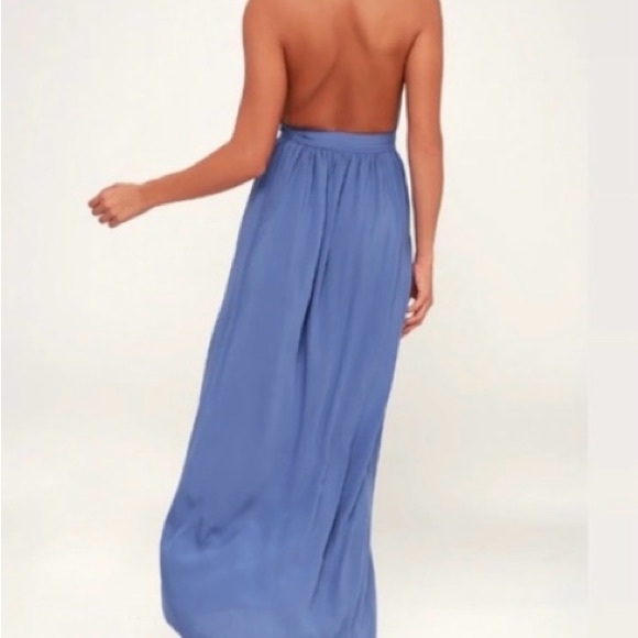 Lulus Magical Movement Periwinkle Blue Wrap Maxi Dress size Small - Picture 3 of 3